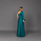 Women’s One-Shoulder Satin Evening Dress