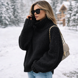 Oversized Chunky Knit Turtleneck for Women