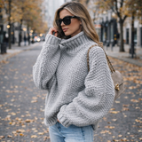Oversized Chunky Knit Turtleneck for Women