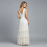 Women’s Lace Maxi Dress with V-Neck